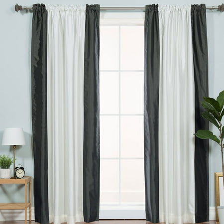 Best Home Fashion, Inc. Colorblock Striped Blackout Thermal Rod Pocket Single Curtain