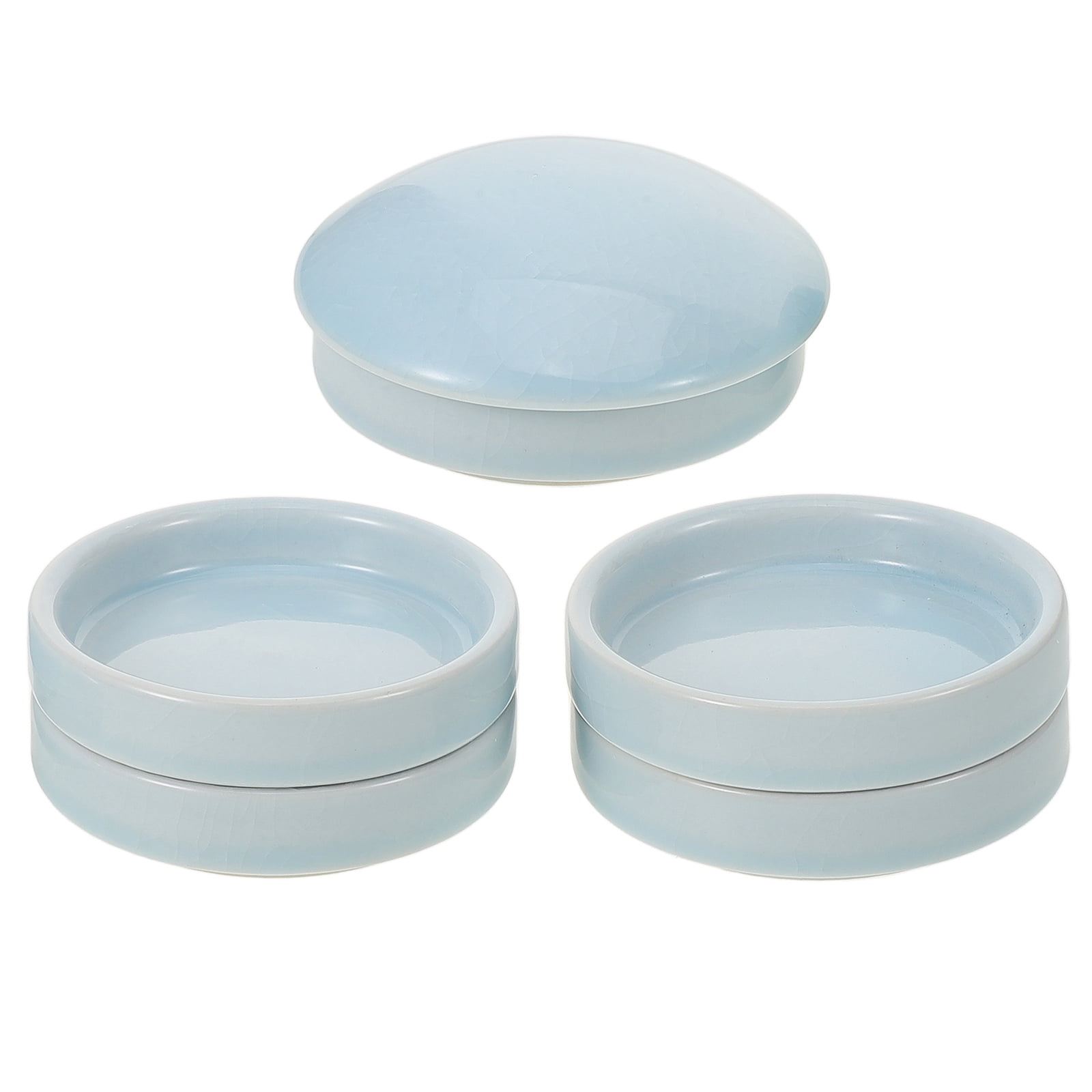 Raindrops Sky- Ceramic Palettes Set of Multi-Layer Stackable Pigment Plates for Efficient Paint Storage and Mixing