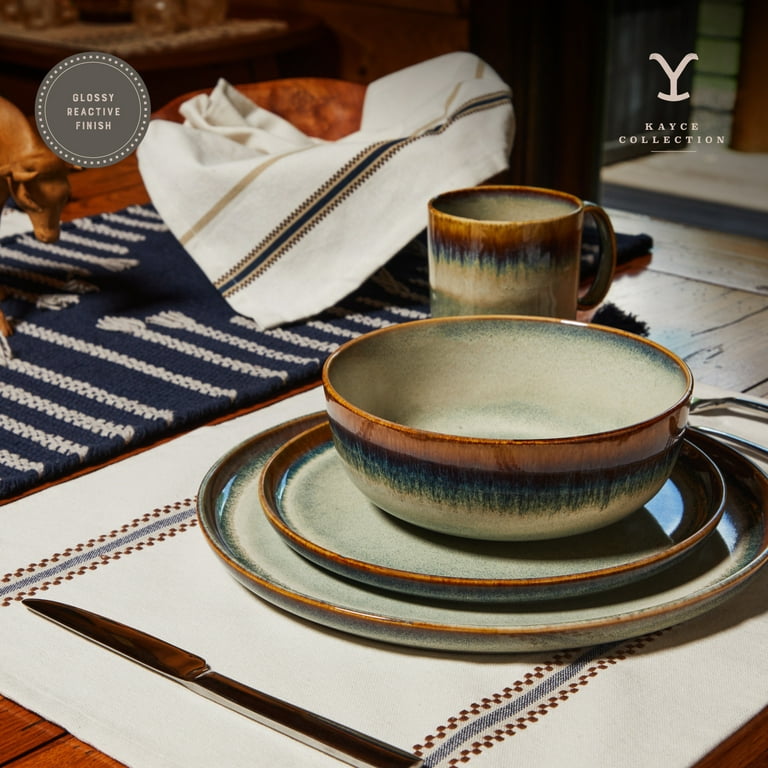 Yellowstone Ceramic Round Round Dinner Plate, John Collection