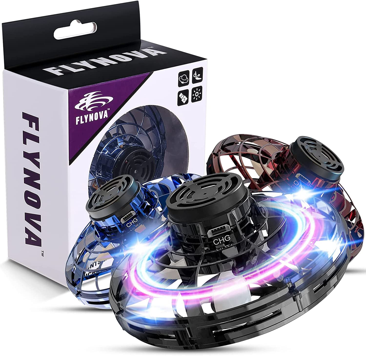 Flying Spinner Mini UFO Drone for Kids, Flying Fidget Spinner UFO Toy