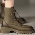 thumbnail image 4 of British style, retro, women's boots, thick heel, genuine leather, short boots, high heel, thick sole, soft leather, work boots, 4 of 6