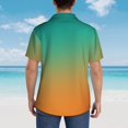 thumbnail image 4 of Fuzoiu Orange To Teal Gradient1 Print Hawaiian Shirt for Men, Summer Beach Casual Short Sleeve Button Down Shirts, Men’s Beach Summer Shirts with Pocket,XX-Large, 4 of 7