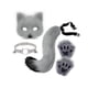 thumbnail image 5 of Conjunto de collar y cola de animal, encantador disfraz para fiestas temáticas, máscara facial de Halloween Gris, 5 of 9