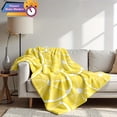 thumbnail image 4 of 1pc 280gsm Lemon Slices Patterned Flannel BlanketSummer Lemon Bedroom Decoration and Accessories Aesthetic Room Decor Festival Gifts Soft Printed Family Bedroom Dormitory Quilt Set, 4 of 9