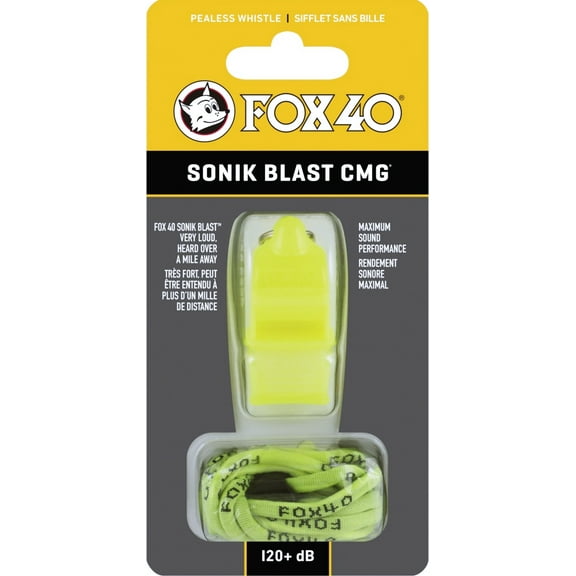 Fox 40 Sonik Blast CMG Whistle with Breakaway Lanyard