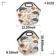 thumbnail image 3 of Herdesigns Hedgehog Neoprene Lunch Bag, Mushroom Flowers Insulated Lunch Box for Women Men Washable Lunch Tote Soft Lunch Container With Zipper for Work Picnic Travel, 3 of 7