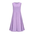 thumbnail image 5 of IUYRTFE Women's Loose Fit Sleeveless Tank Dress with Pockets Cotton Linen Blend Casual Summer Midi Dress, 5 of 6