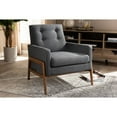 thumbnail image 7 of Baxton Studio Perris Mid-Century Modern Dark Grey Fabric Upholstered Walnut Wood Lounge Chair, 7 of 7
