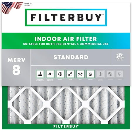 

Filterbuy 15.25x15.25x2 MERV 8 Pleated HVAC AC Furnace Air Filters (1-Pack)