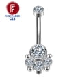 thumbnail image 1 of F136 Titanium Navel Piercing Zircon Diaphragm Clicker Hinge Segment Charming Belly Button Ring Body Jewelry Woman Accessories FGS, 1 of 7