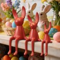 thumbnail image 6 of 3PCS Ceramic Rabbit Figurine Rabbit Statue Shelf Sitter Decor, Long-Eared Sitting Bunnies Sculpture for Home Bookshelf Mantel Elegant Art Decor for Birthday Gift, 6 of 9