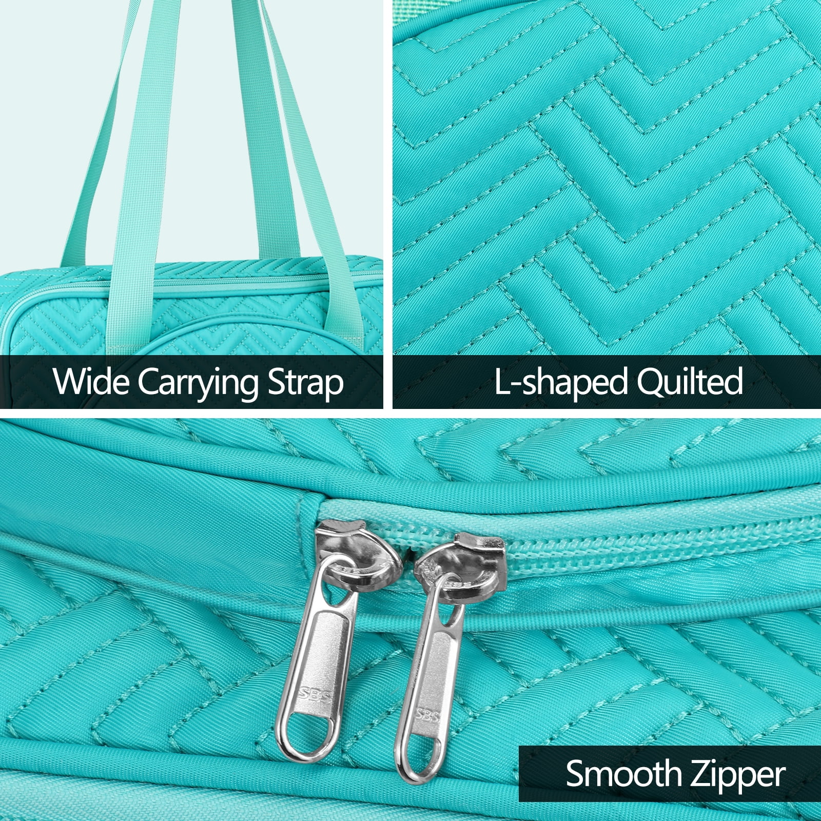 FINPAC Embroidery Bag, Cross Stitch Storage, Square Quilted Tote Organizer with Multiple Pockets for Floss, Hoops, Thread, Stitch Tools Kit [Bag Only], Green