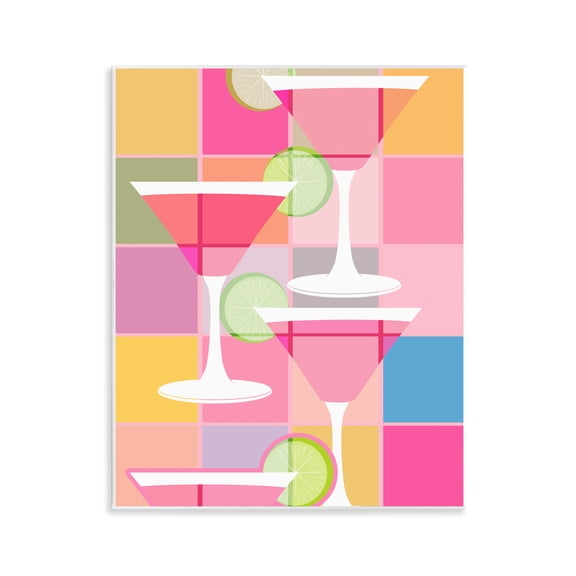 Stupell Industries Cocktail Squares Design Food & Beverage Painting Unframed Art Print Wall Art, 11 x 14