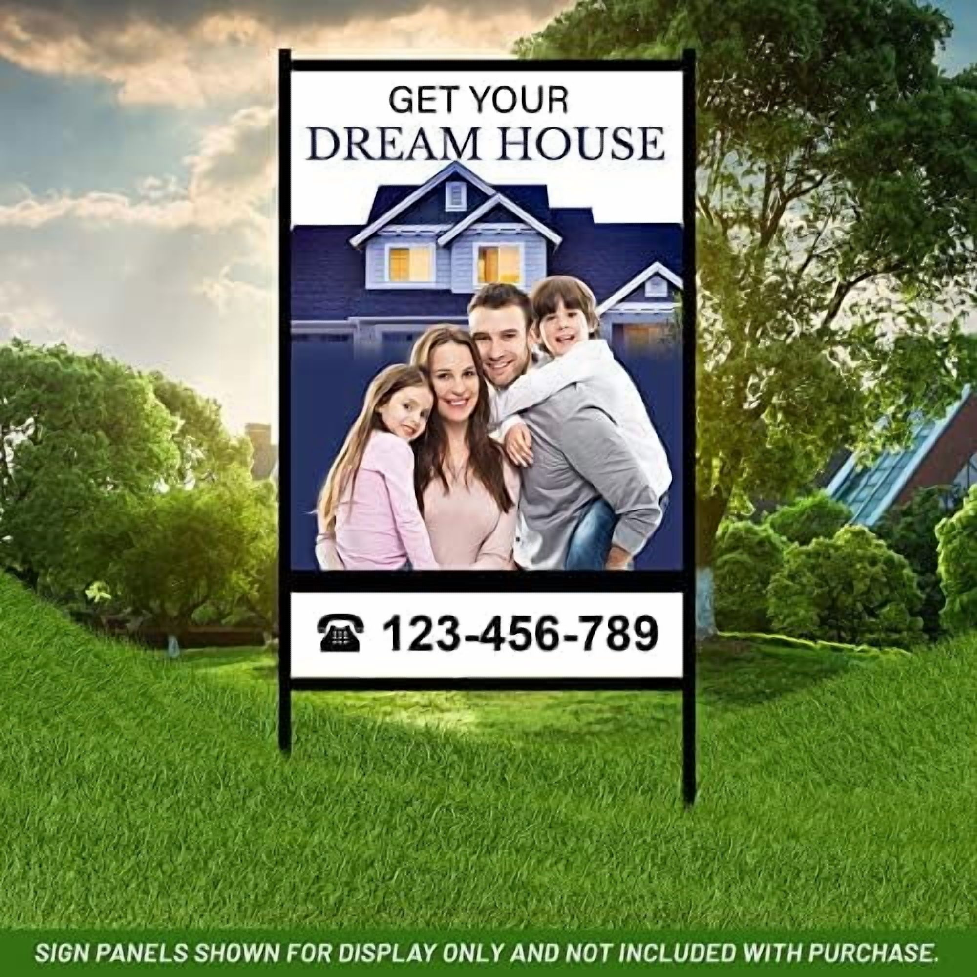 justsignframes Real Estate Yard Sign Stake Metal H Frame (1 Pack) - 30" x 24"
