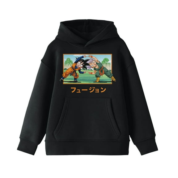 Bioworld Gohan & Trunks Fusion Boy's Black Sweatshirt-XL