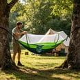 thumbnail image 5 of 102.3x55 Inch Camping Hammock with Mosquito Net and Tree Straps Carabiners,Portable Camping Hammock with Net and Heavy Duty Straps,Foldable Outdoor Hanging Bed for Camping Backpacking Travel Hiking, 5 of 6
