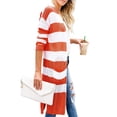thumbnail image 3 of Uhndy Women Long Sleeve Knit Striped Cardigan Sweater Coat Long Baggy Jacket, 3 of 3