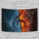 thumbnail image 1 of ABPHQTO Tapiz de nota musical de agua y fuego, decoración de pared, tapices para sala de estar, dormitorio, bricolaje, 150x200 cm, 1 of 4