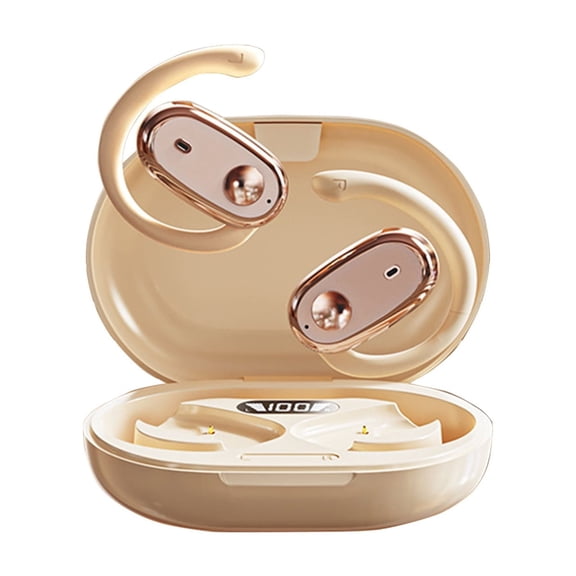 True Wireless Earbuds, In Ear Bluetooth Headphones with Bluetooth 5.4, LED Battery Display, Noise Reduction, HiFi Stereo for Music and Calls, Beige