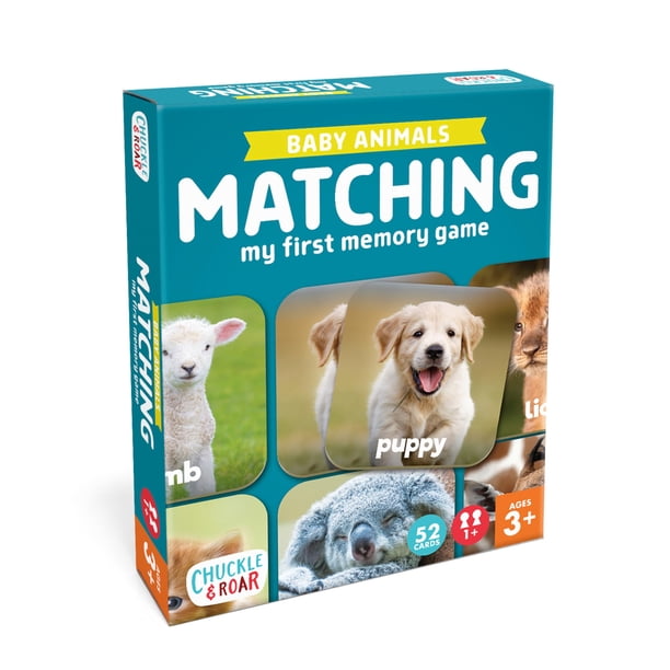 Chuckle & Roar - Juego de combinación de animales bebés - Juego de mesa para niños de 3 años en adelante - Juego de concentración para niños pequeños - Juego preescolar