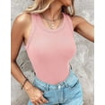 thumbnail image 4 of Women Built-in Bra Tank Tops Sleeveless Casual Shirts Racerback Ribbed Fitted Tank Tops, 4 of 6