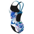 thumbnail image 4 of Jamicy Womens One Piece Workout Bodysuit 2025 Summer New Womens One Piece Swimsuit Athletic Swimwear Bathing Suits Color Block Print Sport Swimsuits, 4 of 6