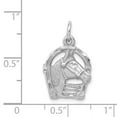 thumbnail image 3 of 14k White Gold Diamond-cut Horse Head in Horseshoe Charm, 3 of 4