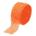 thumbnail image 1 of Unique Bargains Lace Trim 10 Yards 1.6 Inch Flower Elastic Lace Ribbons for Package Decoration Wedding Headbands Orange, 1 of 5