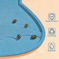 thumbnail image 4 of Cat Food Mat, Silicone Non Slip Dog Bowl Mat Waterproof Cat Feeding Mat Prevent Food Spillage and Water Mess Into the Floor Pet Food Mat (17" x 10", Lake Blue), 4 of 5