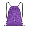 thumbnail image 1 of Saiise Glitter Purple Pattern Sports Drawstring Backpack - String Swim Gym Bag with Wet Proof Pocket for Women&Men-Small, 1 of 6