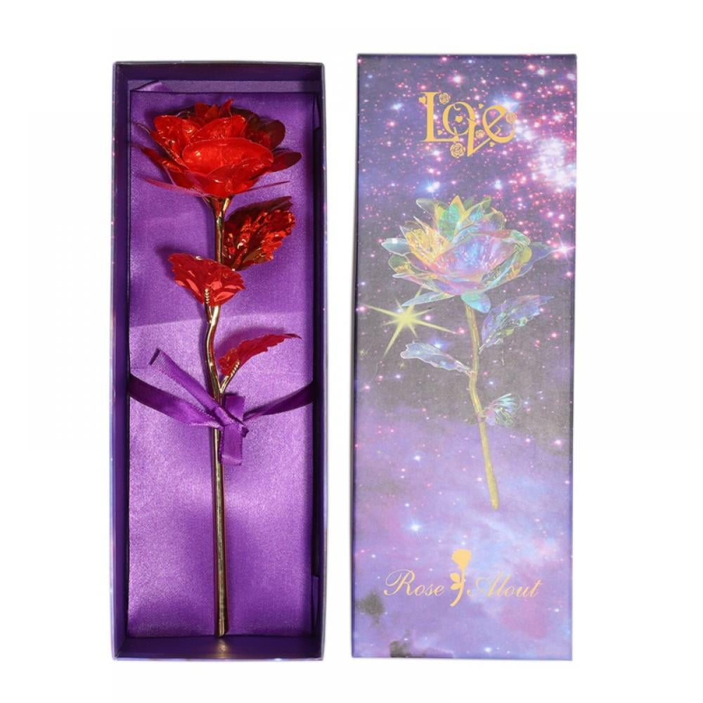 Christmas Purple Colorful Rose Flower Present Golden Foil with Luxury Gift Box Great Gift Idea for Valentine's Day Mother's Day Anniversary Birthday Thanksgiving Day Christmas Purple Colorful Rose Flower Present Golden Foil with Luxury Gift Box Great Gift Idea for Valentine's Day Mother's Day Anniversary Birthday Thanksgiving Day