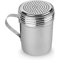 Premium Stainless Steel Dredger Shaker for Sugar, Salt, Spice, Flour, Baking & Cooking, Silver