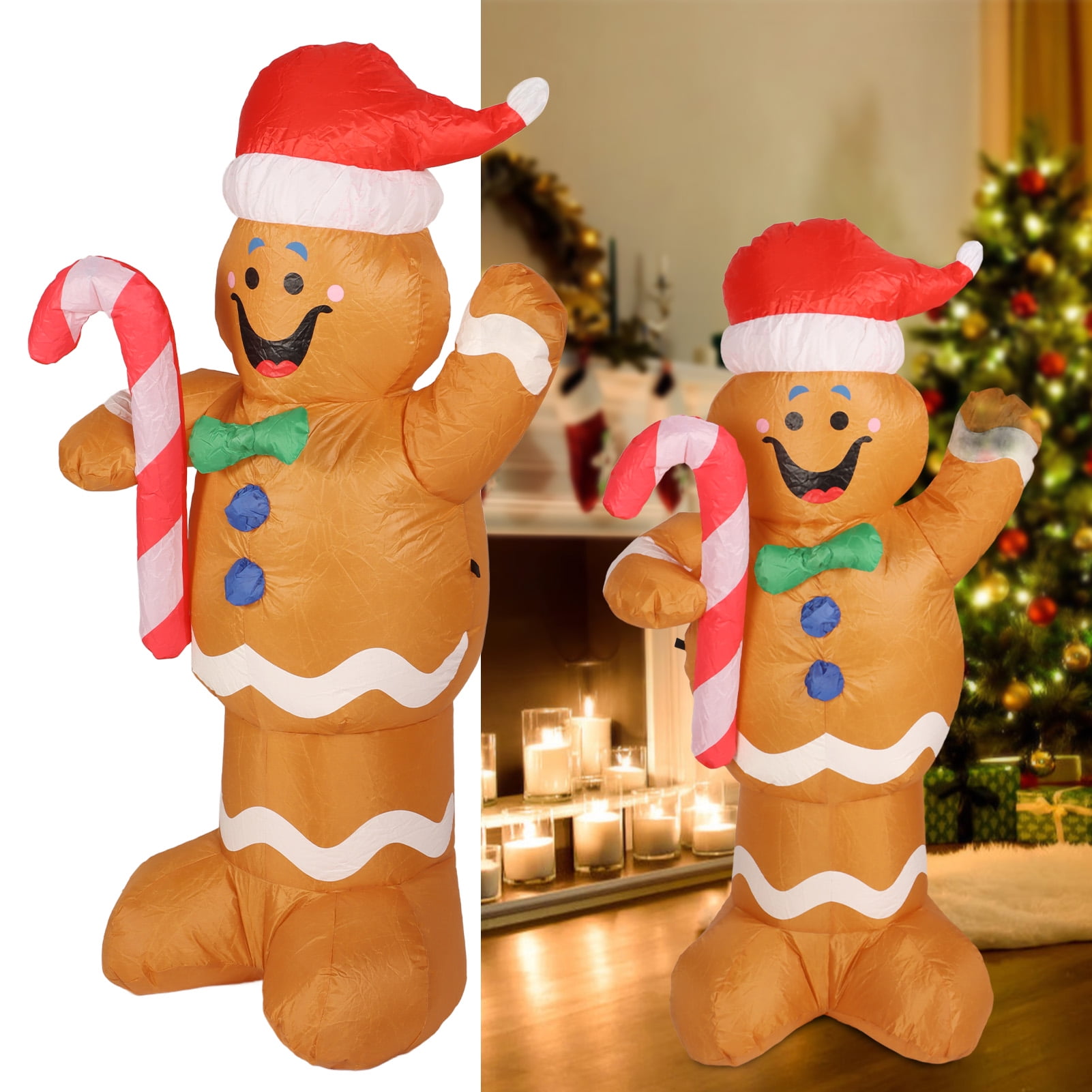 Blow Up Gingerbread Man, Waterproof Christmas Inflatable Gingerbread