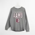 thumbnail image 3 of Women's Gameday Couture Gray Alabama A&M Bulldogs Oversized Pure Motion Corded Sweatshirt, 3 of 4