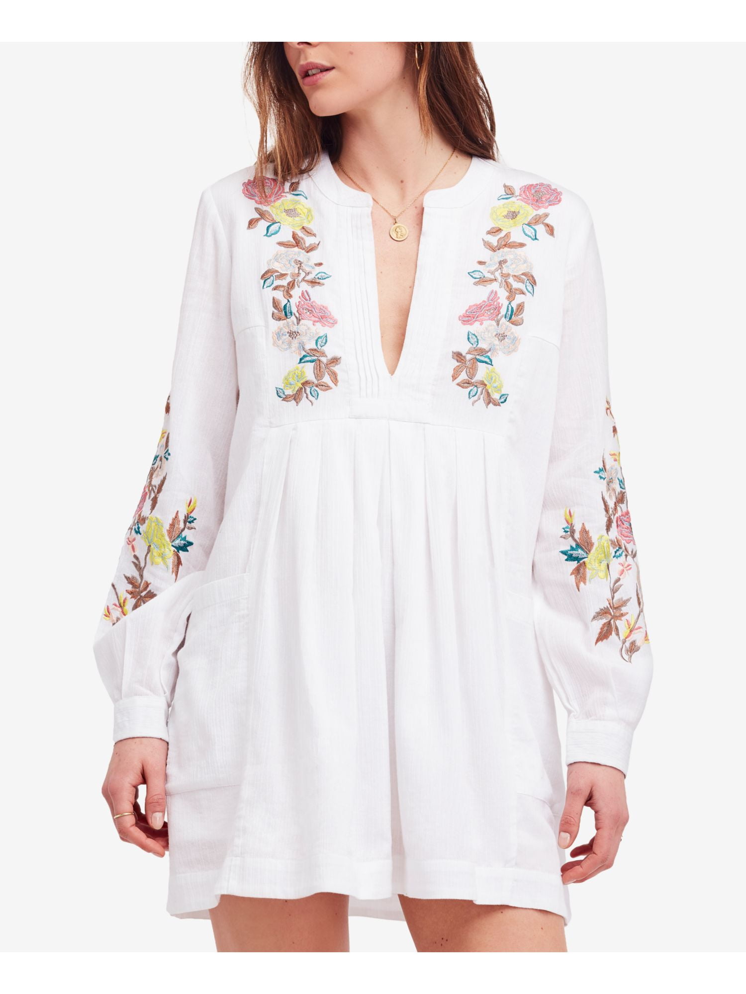 women's white long sleeve dress