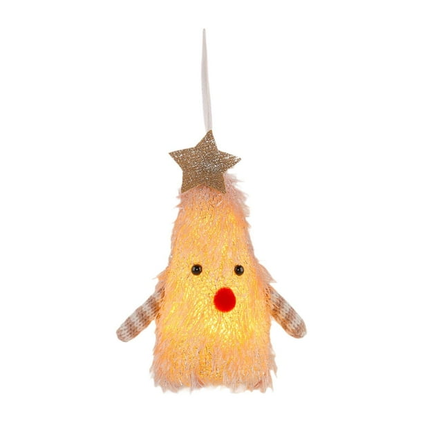 Adorno colgante luminoso para árbol de Navidad, Adornos navideños luminosos decorativos Rosa claro