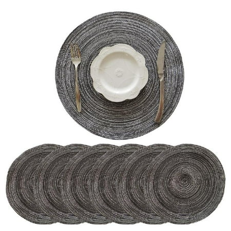 

TRINGKY Heat-Resistant Round Place-Mats Set of 6 Table Mats for Dining Tables Durable