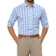 thumbnail image 1 of Camisa de vestir de manga larga a cuadros para hombre Inspire Chic, con cuello de punta, botón, camisa de cuadros XL blanca y azul, 1 of 6