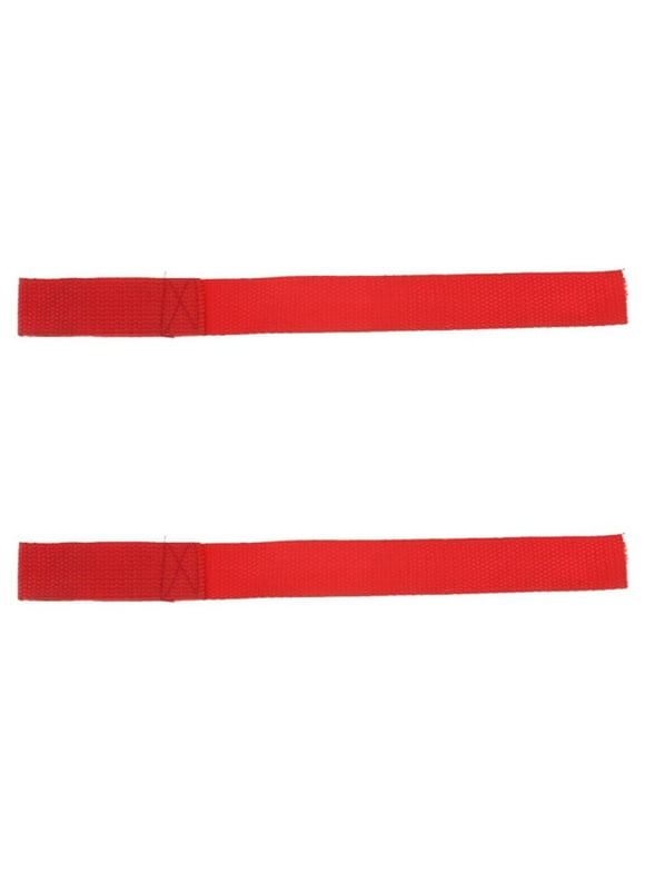2x Heavy Duty Red Winch Strap Protective Loops Towing Rope, ATV Truck Accessory - 2 inch 50mm Wide