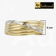 thumbnail image 2 of Au Naturale 10k Two-tone Gold Polish Diamond-cut Crossing Stacked Band Ring (size 8), 2 of 6