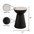thumbnail image 3 of Albany Living 20" Marble Top Wooden Round End Table in Black, 3 of 3