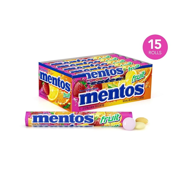 Mentos Chewy Mint Candy Roll, Fruit, Halloween Candy, Bulk, Party, Non
