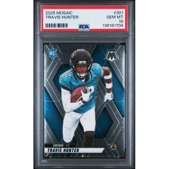 Graded 2025 Panini Mosaic Travis Hunter #301 Rookie RC Football Card PSA 10 Gem Mint