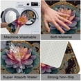 thumbnail image 4 of 1pc Lotus Flower with Ornate Absorbent Non-Slip Bathroom Thickened Flannel Rug Decor,Soft,Quick Drying,Suitable For Indoor/outdoor Use,Bathrooms,Bedrooms,Kitchens,Terrace,Laundry Rooms,16"x24", 4 of 9