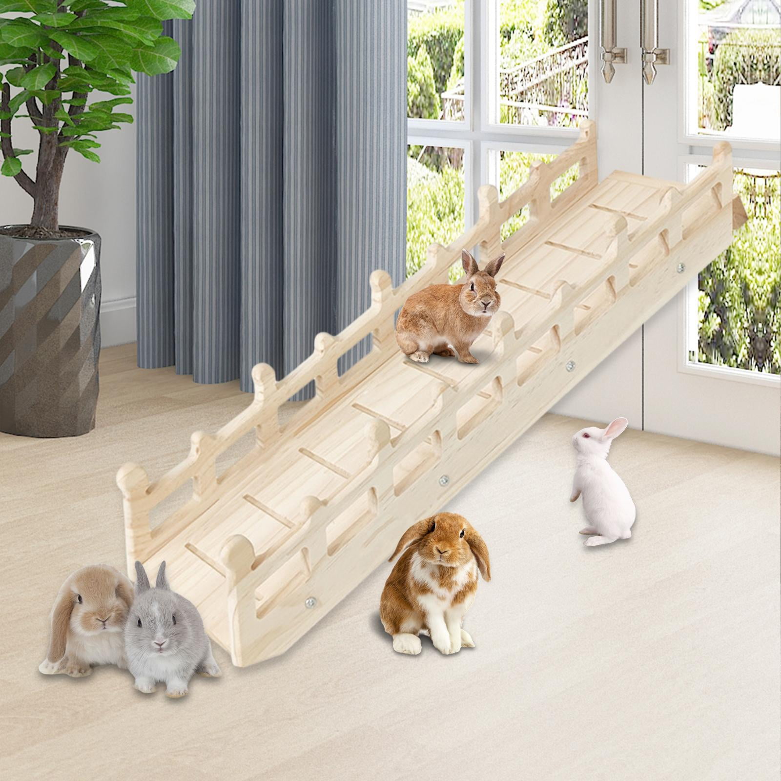 FITYLE Wooden Rabbit Hideout Hideaway Cage Accessories Shelter Hutch Nest Hideout for Guinea Pigs Rats Chinchillas Hamsters Lemmings Elevator to the moon