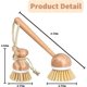 thumbnail image 4 of Cepillos de fregado, cepillo de bambú para platos, juego de estropajo de limpieza de madera para ollas, sartenes, fregadero de cocina, lavado de verduras, Juego de 3 Hy, 4 of 5