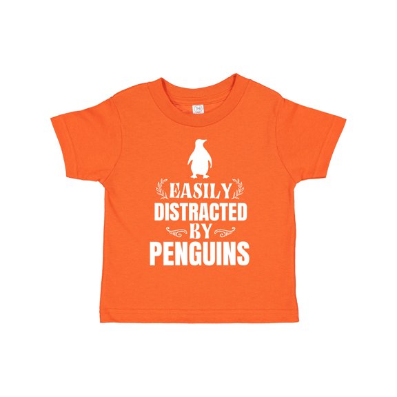 Inktastic Easily Distracted by Penguins Boys or Girls Toddler T-Shirt
