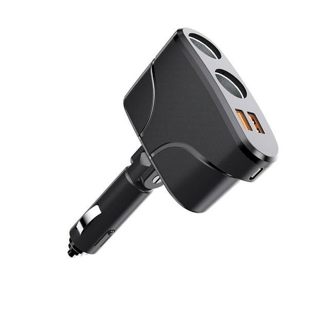 sweethay ABS Protección contra sobrecarga USB Car para carga segura Rotación de 90 ° Encendedor de cigarrillos liviano Paneles de instrumentos para automóviles