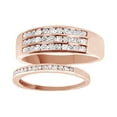 thumbnail image 2 of AFFY Round Cut White Natural Diamond His and Hers Wedding Band Ring Set in 14K Rose Gold (0.75 Cttw), 2 of 2
