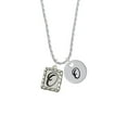 thumbnail image 2 of Delight Jewelry Silvertone Pebble Border Initial - O Silvertone Script Initial Disc - O - Charm Necklace, 20"+3", 2 of 4